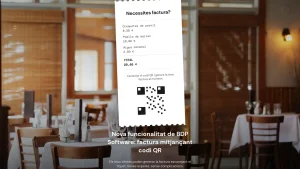 Tiquet de restaurant amb codi QR de BDP Software per generar la factura al moment