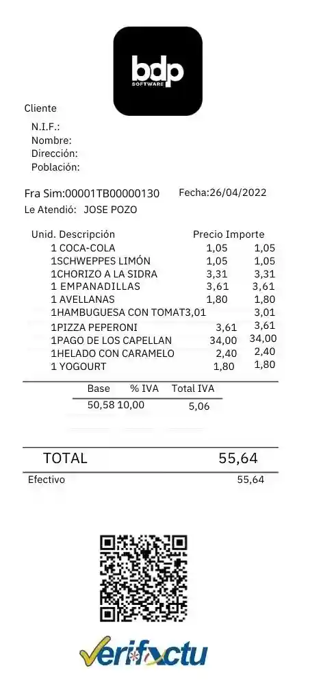 Pantalla de mòbil amb el formulari de dades fiscals per generar la factura del restaurant